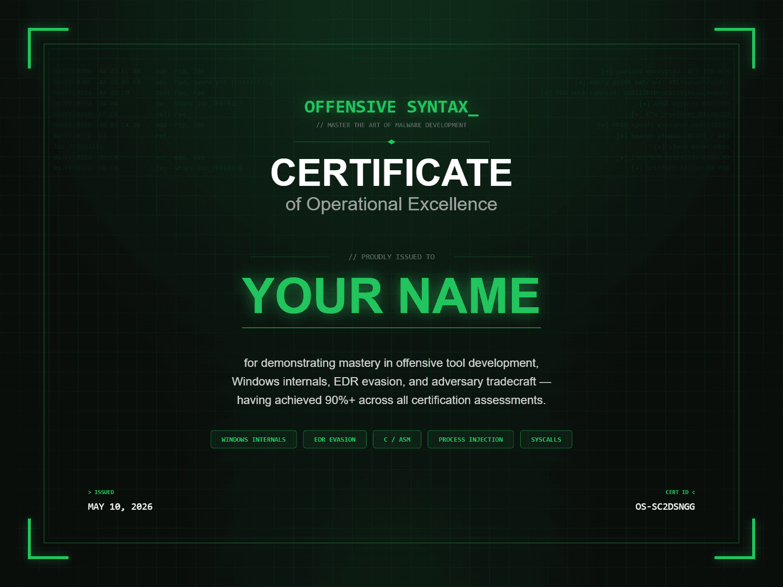 Offensive Syntax Diploma